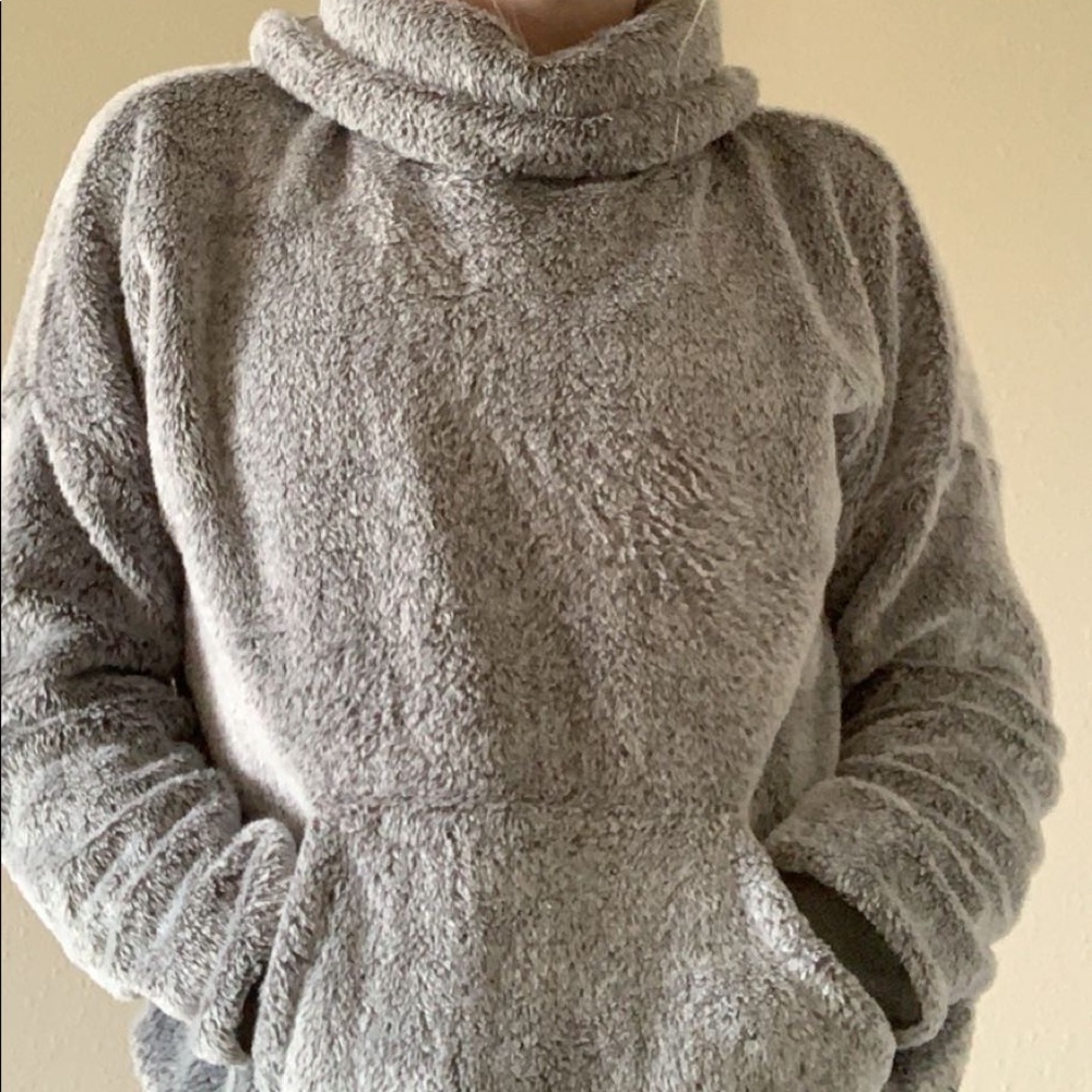 Fluffy turtleneck sweater